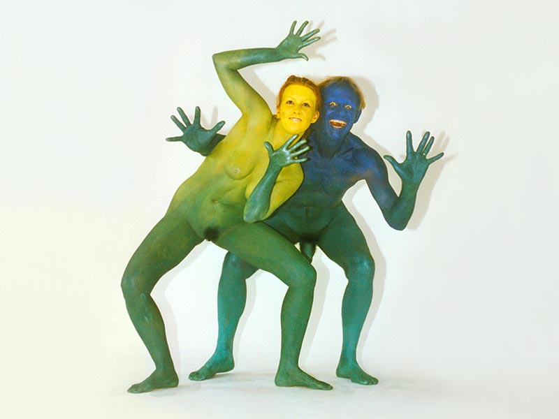Körpermalerei - bemalte Körper - nacktes bemaltes Paar